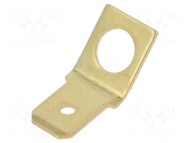 Terminal: flat; 6.3mm; 0.8mm; male; M5; screw; brass; angled 45° OSTERRATH FS2257-5