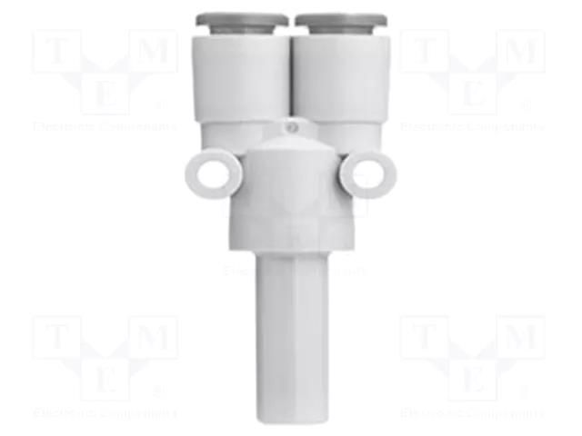 Tee fitting; reductive,plug-in; -1÷10bar; polypropylene; Øin: 8mm SMC KQ2X08-10A