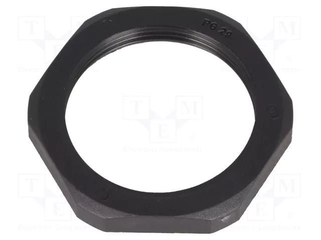 Nut; PG29; polyamide; Thk: 7mm; Spanner: 46mm; black; Thread: PG HUMMEL HUMMEL-1262290111