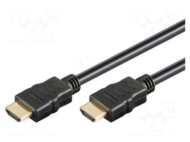 Cable; HDMI plug,both sides; Len: 0.5m; black; HDMI 1.4; Core: CCS Goobay HDMI.HE020.005