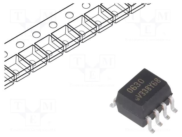 Optocoupler; SMD; Ch: 2; OUT: logic; 6kV; 10Mbps; SO8; VO06xxT VISHAY VO0630T