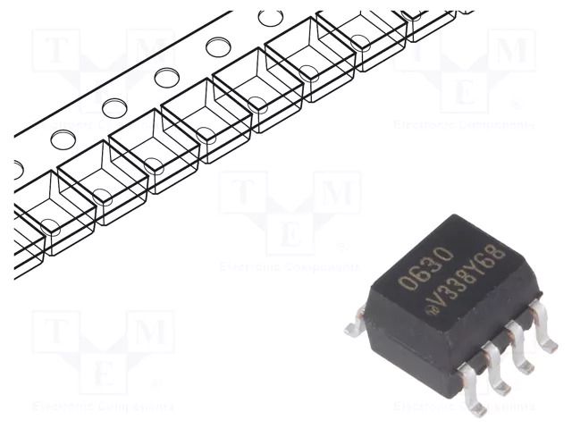 Optocoupler; SMD; Ch: 2; OUT: logic; 6kV; 10Mbps; SO8; VO06xxT VISHAY VO0630T