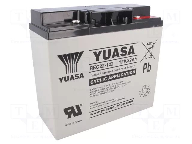Re-battery: acid-lead; 12V; 22Ah; AGM; maintenance-free; 6.2kg YUASA ACCU-REC22-12/Y