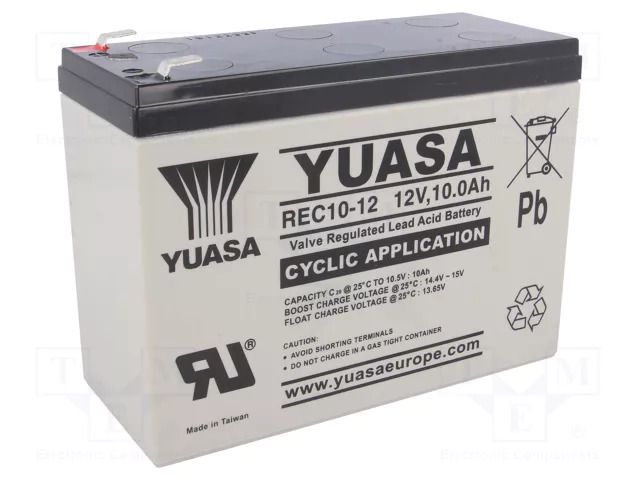 Re-battery: acid-lead; 12V; 10Ah; AGM; maintenance-free; 3.2kg YUASA ACCU-REC10-12/Y