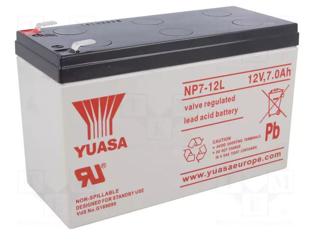 Re-battery: acid-lead; 12V; 7Ah; AGM; maintenance-free YUASA ACCU-HP7-12L/Y