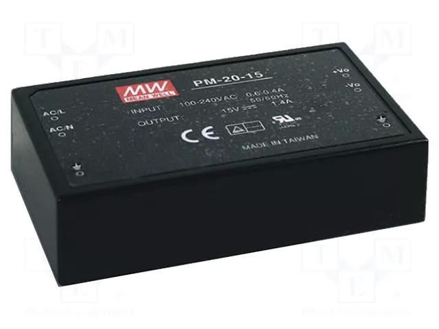 Power supply: switching; modular; 14.85W; 120÷370VDC; 85÷264VAC MEAN WELL PM-20-3.3