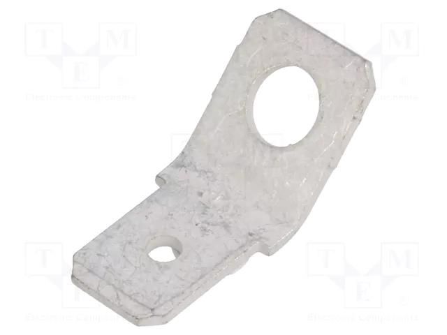 Terminal: flat; 6.3mm; 0.8mm; male; M4; screw; brass; tinned TE Connectivity 140814-2