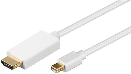 Mini DisplayPort™/HDMI™ Adapter Cable 1.2, gold-plated, 1 m, white - Mini DisplayPort male > HDMI™ connector male (type A) 52860