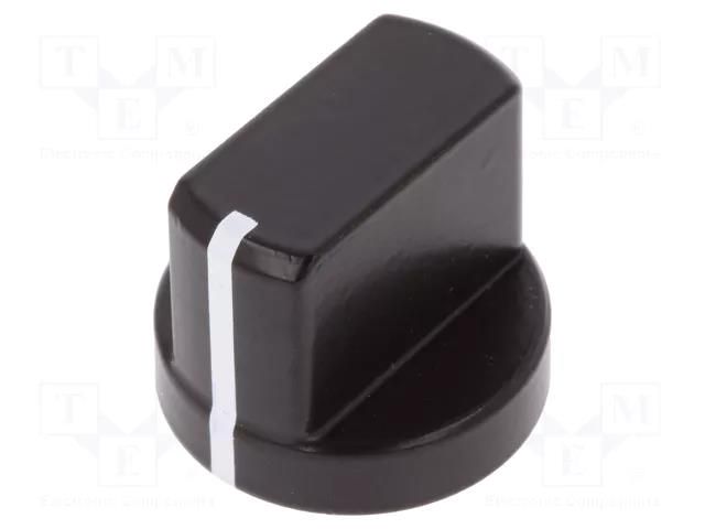 Knob; with flange,with pointer; aluminium; Øshaft: 6mm; black MENTOR G5582.6631