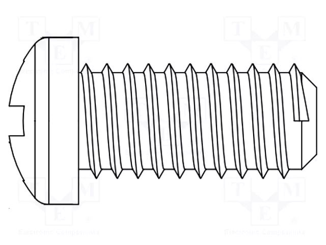 Screw; M2x25; 0.4; Head: cheese head; Phillips; polyamide; ISO 7045 DREMEC DR8G206M2X25