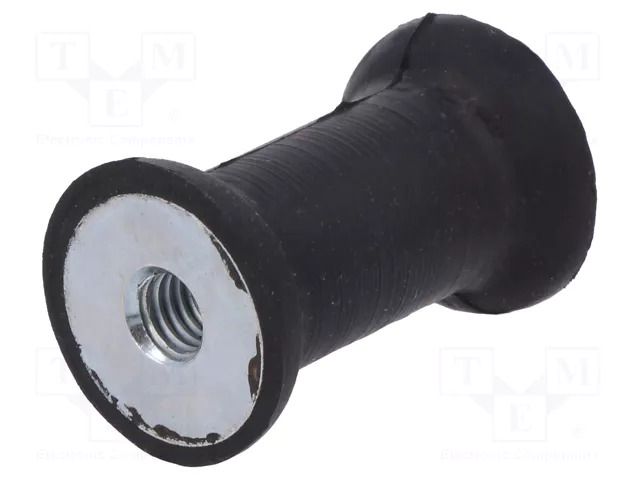 Vibration damper; M6; Ø: 25mm; rubber; L: 20mm; H: 6mm; 767N; 153N/mm ELESA+GANTER DVC3-25-20-20M6-5