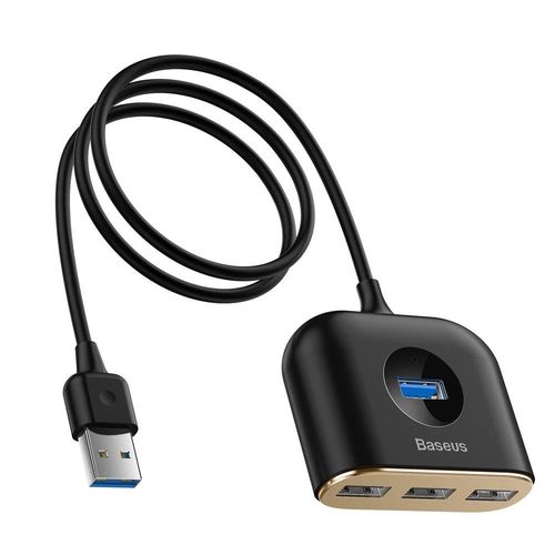 Baseus Square round 4 in 1 USB HUB Adapter (USB3.0 TO USB3.0 * 1 + USB2.0 * 3) 1m Black (CAHUB-AY01), Baseus 6953156297104 6953156297104