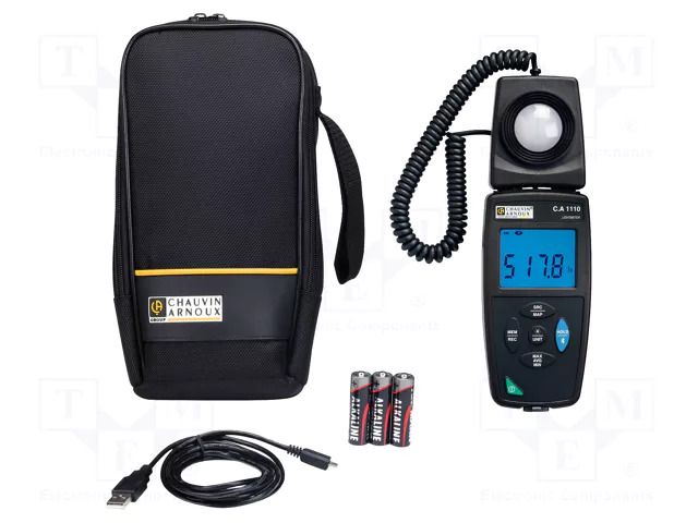 Light meter; 0,1÷200000lx; 3%; Bluetooth,USB; -10÷60°C; IP50 CHAUVIN ARNOUX CA-1110