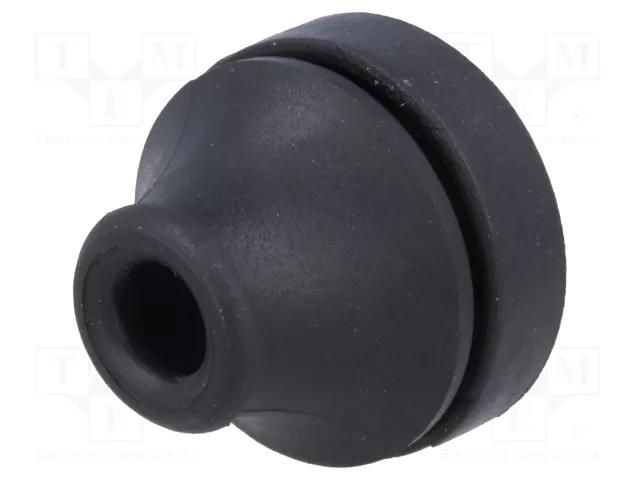 Grommet; Ømount.hole: 19mm; elastomer thermoplastic TPE; black TRELLEBORG T-VET7-10/BK