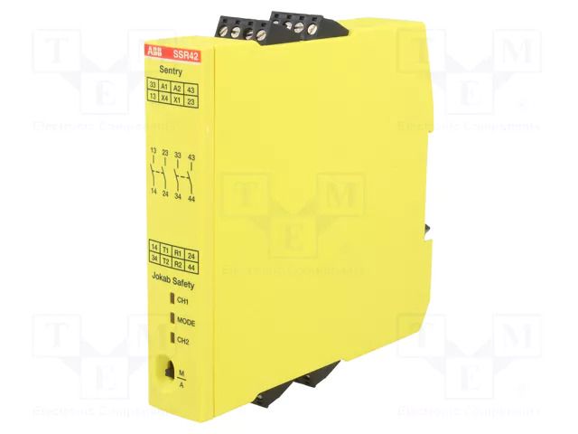 Module: safety relay; 24VDC; for DIN rail mounting; SENTRY; IP20 ABB 2TLA010053R0400
