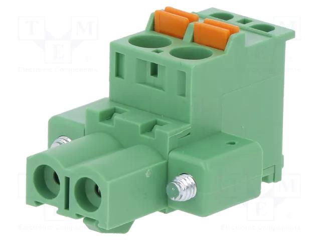 Pluggable terminal block; 5mm; ways: 2; angled 90°; plug; female DEGSON ELECTRONICS 2EDGKDBM-5.0-02P