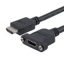 HDMI 2.1 CABLE, M/F PANEL MOUNT, PVC, BLK, 2.0M 52AK0467 HD21P-MFP-BLK-2M