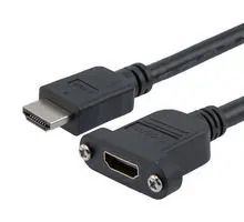 HDMI 2.1 CABLE, M/F PANEL MOUNT, PVC, BLK, 3.0M 52AK0468 HD21P-MFP-BLK-3M