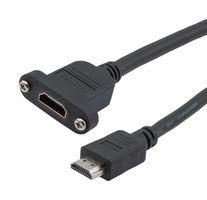 HDMI 2.1 CABLE, M/F PANEL MOUNT, LSZH, BLK, 0.5M 52AK0492 HD21Z-MFP-BLK-05M