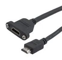 HDMI 2.1 CABLE, M/F PANEL MOUNT, LSZH, BLK, 2.0M 52AK0494 HD21Z-MFP-BLK-2M