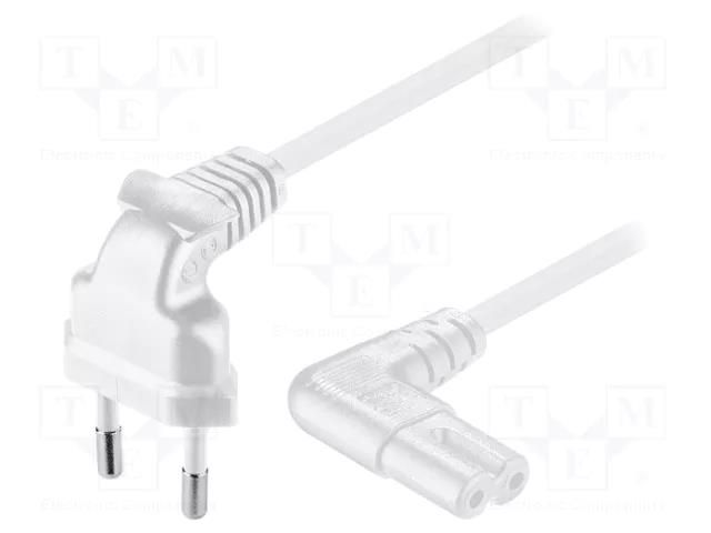 Cable; CEE 7/16 (C) plug angled,IEC C7 female angled; PVC; 2m Goobay SN15-02/07/020W