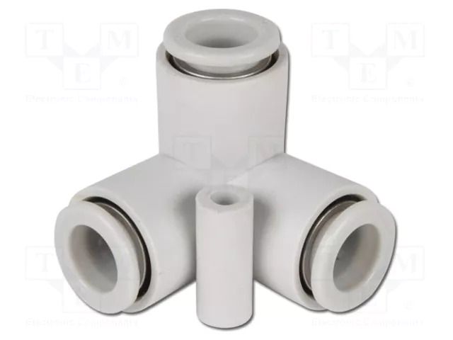 Tee fitting; angled 90°,plug-in; -1÷10bar; polypropylene SMC KQ2D10-00A