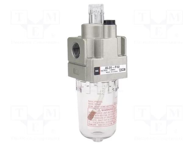 Lubricator; 6800l/min; max.10bar; polycarbonate; Thread: G 1/2" SMC AL40-F04-A