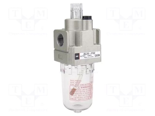 Lubricator; 3400l/min; max.10bar; polycarbonate; Thread: G 1/4" SMC AL20-F02-A
