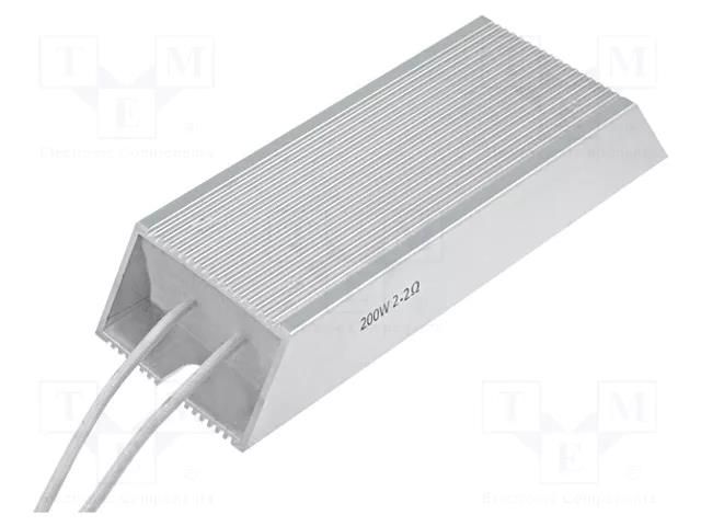 Resistor: wire-wound; with heatsink; 2.2Ω; 200W; ±5%; 165x60x30mm SR PASSIVES AL200W-2R2