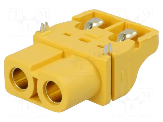 Connector: DC supply; socket; female; XT60; 30A; 500V; PIN: 2; SMT AMASS XT60PT-F