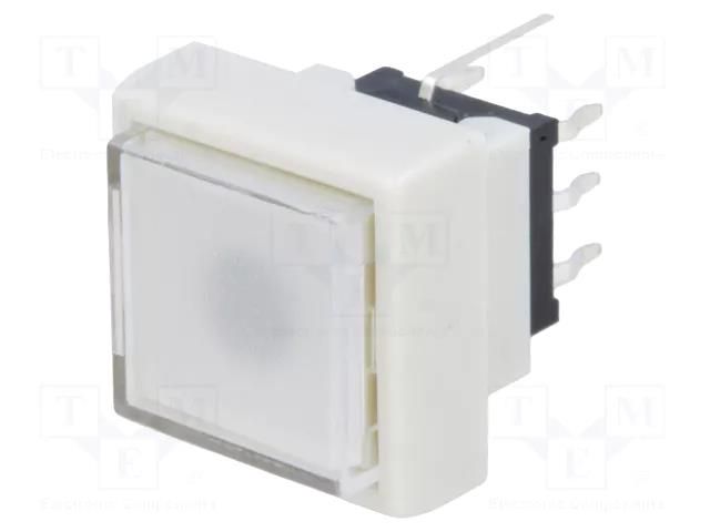 Switch: keypad; Pos: 2; DPDT; 0.1A/30VDC; white; LED; white; THT; 1.5N HIGHLY ELECTRIC PB6133FBL-5