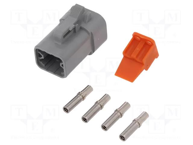 Connector: wire-wire; plug; female; ATP; PIN: 4; IP67; for cable AMPHENOL ATP06-4S-KIT01