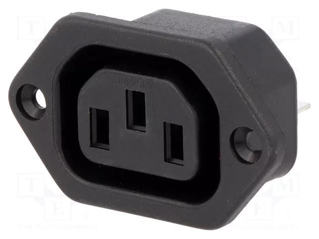 Connector: AC supply; socket; female; 10A; 250VAC; C13 (F) ADAM TECH IEC-B-1