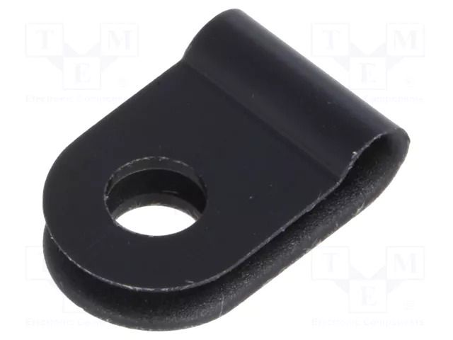 Fixing clamp; Cable P-clips; ØBundle : 3.2mm; W: 10mm; polyamide HELLERMANNTYTON H1P-BK