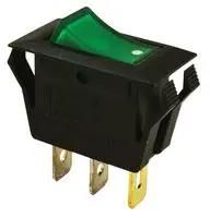 SWITCH, ROCKER ILLUMINATED, SPST, 15A, 250V, GREEN SPC21178