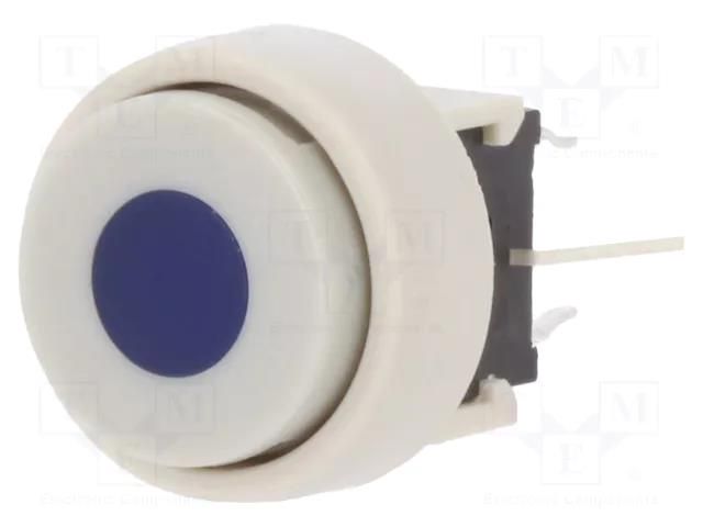 Switch: keypad; Pos: 2; DPDT; 0.1A/30VDC; white; LED; blue; THT; 1.5N HIGHLY ELECTRIC PB6136FBL-4