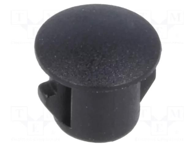 Stopper; H: 5.5mm; Wall thick: 1.6mm; black; polyamide; UL94V-2 FIX&FASTEN FIX-M04