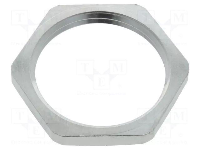Nut; PG16; brass; Thk: 3mm; Spanner: 26mm; Thread: PG; Plating: nickel HUMMEL HUMMEL-1161160001