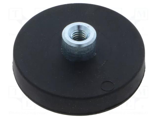 Magnet: permanent; neodymium; 50N; Ø: 22mm; H: 6mm; Thread len: 5mm ELESA+GANTER GN51.2-ND-22