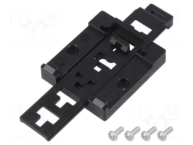 DIN rail mounting bracket; black; Kit: mounting screws BOPLA DIN-UCH
