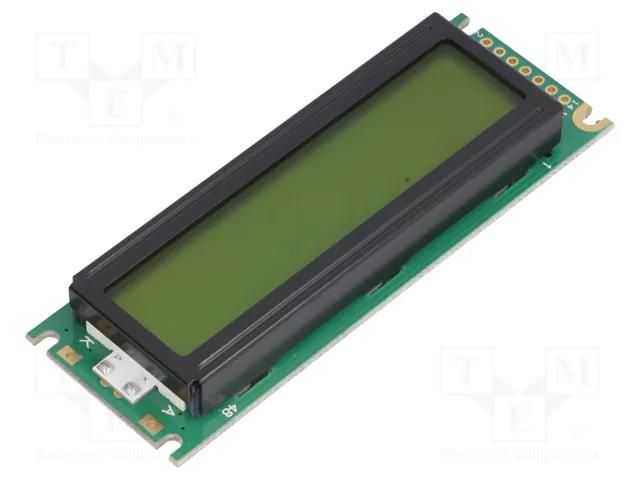 Display: LCD; alphanumeric; STN Positive; 16x2; 85x30x12.7mm; LED POWERTIP NPC1602LRU-JWA-K