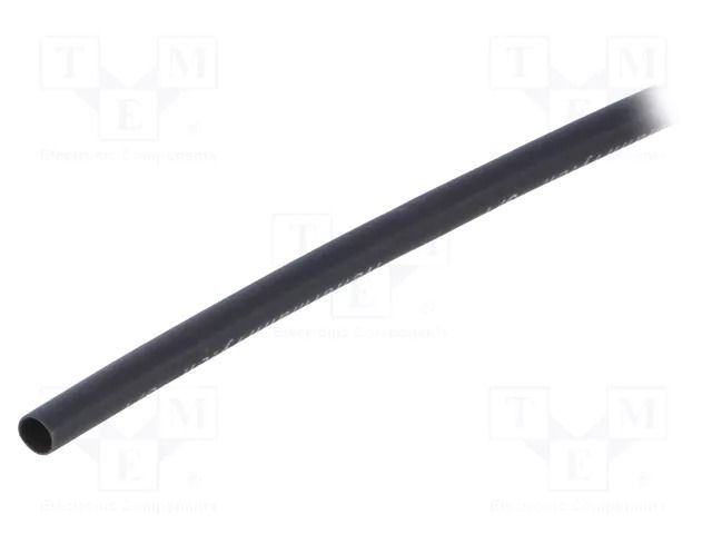 Heat shrink sleeve; 3: 1; 3mm; L: 1m; black; Wall thick: 0.6mm HELLERMANNTYTON TREDUX-3/1-BK