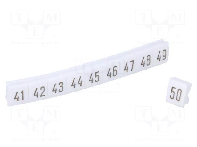 Marker; for rail connectors; push-in; white; 250pcs; 5mm KURANT DK-Z5/C-4