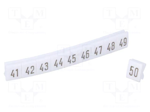 Marker; for rail connectors; push-in; white; 250pcs; 5mm KURANT DK-Z5/C-4