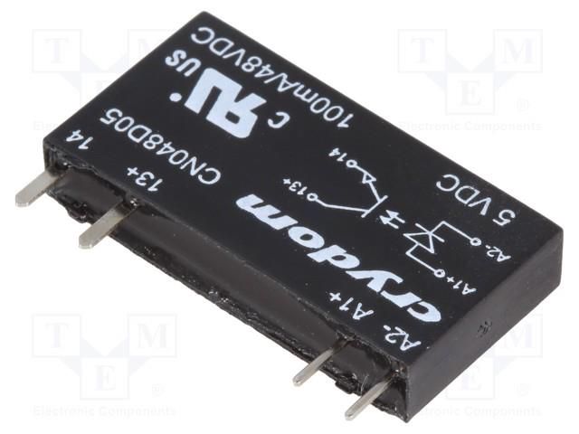 Relay: solid state; Ucntrl: 3÷12VDC; 100mA; 0÷48VDC; THT; SIP; CN SENSATA / CRYDOM CN048D05
