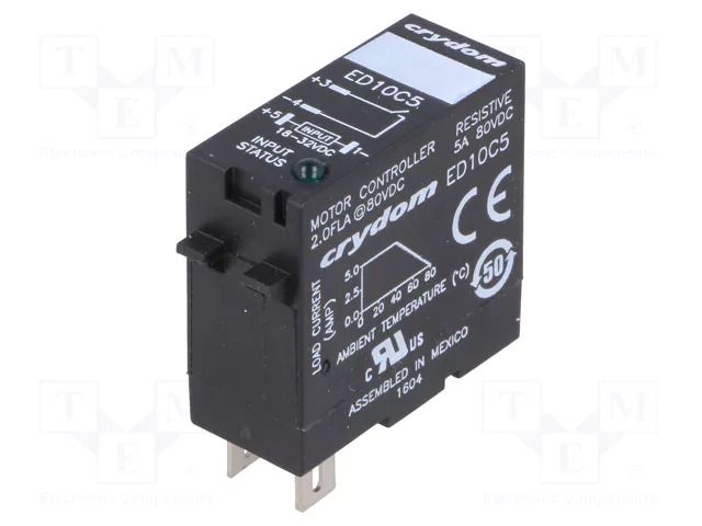 Relay: solid state; Ucntrl: 18÷32VDC; 5A; 1÷80VDC; socket; ED SENSATA / CRYDOM ED10C5