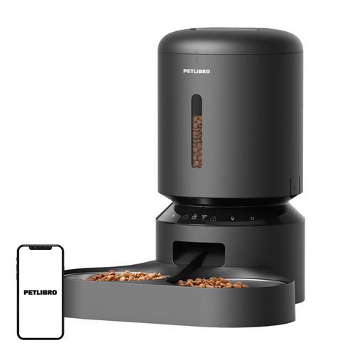 Petlibro Granary food dispenser with double bowl, Wifi, 5L(black), Petlibro PL-AF103-36B