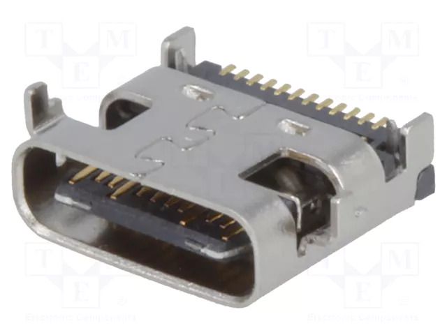 Connector: USB C; socket; SMT; angled 90°; USB 3.1 ADAM TECH USBC31SRAEH2SMTBK