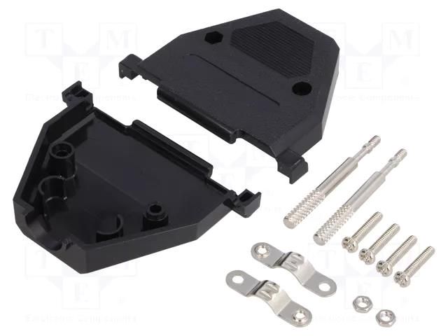 Enclosure for connectors: D-Sub; D-Sub 37pin,D-Sub HD 62pin ENCITECH CCOV37-SCL-BK