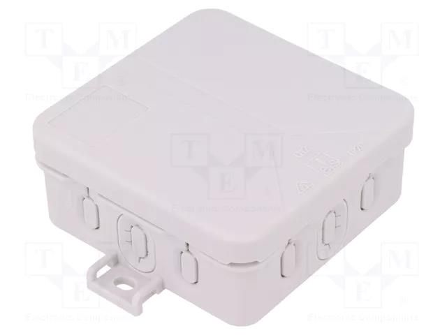 Enclosure: junction box; X: 85mm; Y: 85mm; Z: 37mm; polypropylene PP SPELSBERG Q-12-L